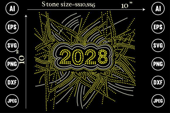 Happy New Year 2028 Rhinestone Graphics Freebies