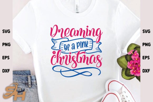 Pink Christmas Graphics for Freebies & Branding
